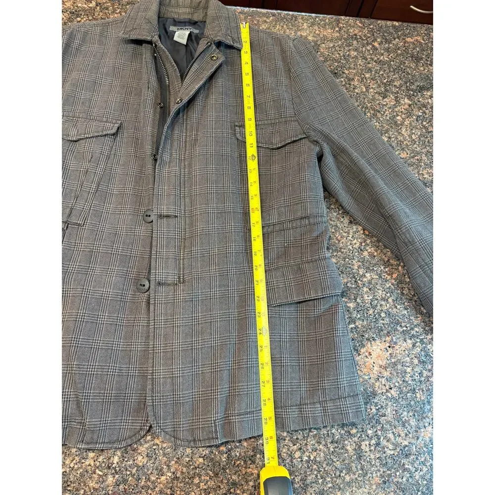 DKNY Men's Brown Utility Jacket Size 42R 100% Cotton